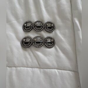 Ashley Williams Elegant Rhinestone Circle Brooch Set